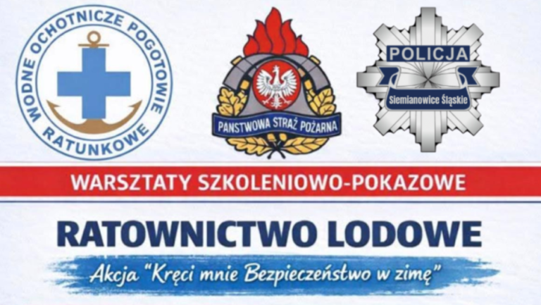 „Kręci mnie bezpieczeństwo w zimie” – pokazy ratownictwa na lodzie w Siemianowicach Śląskich